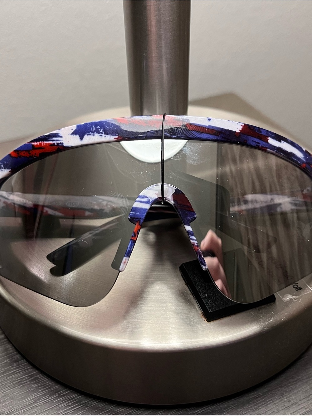 Men’s Wrangler Blue and Red Patterned Shield Sunglasses